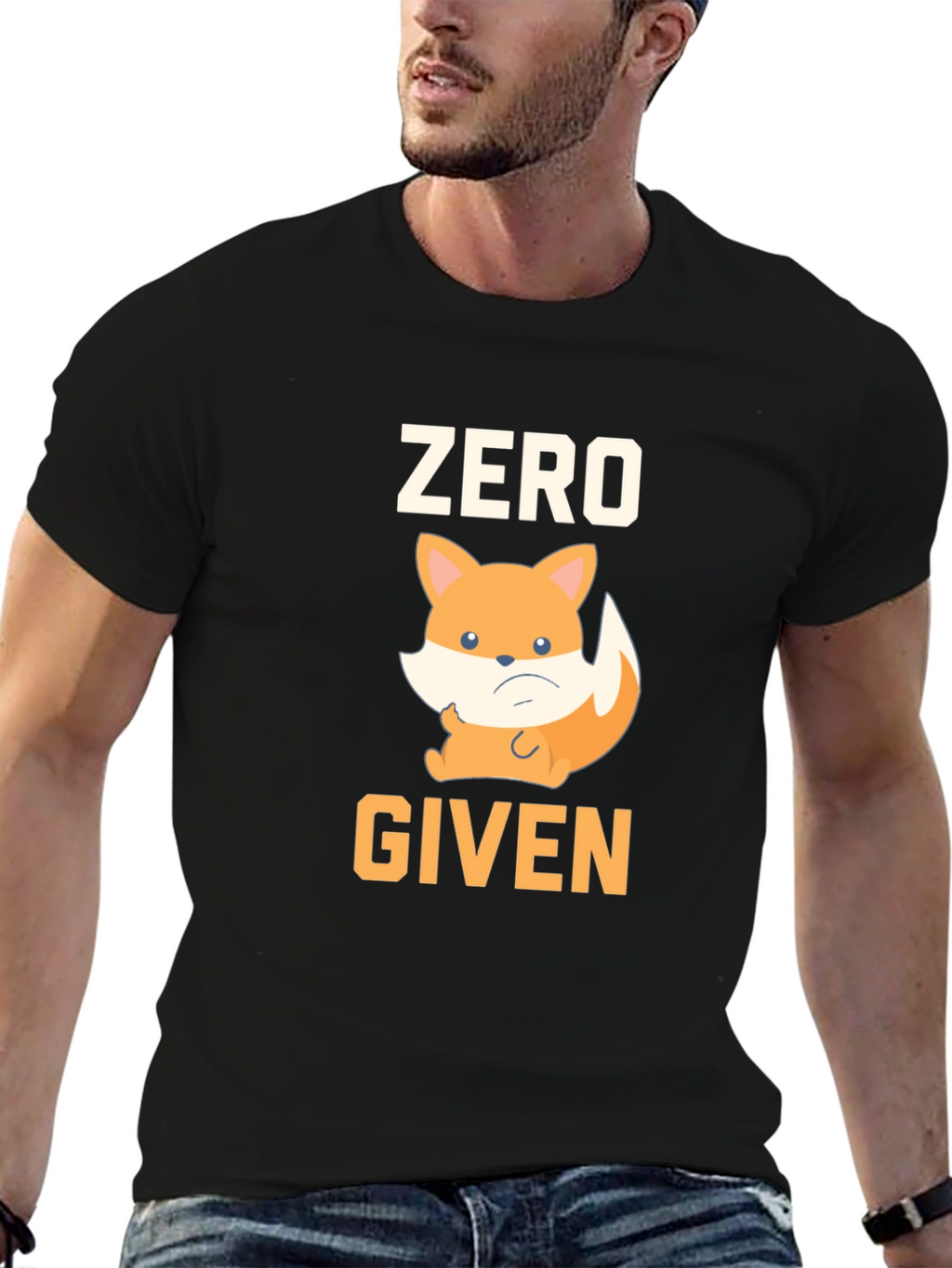 Zero Given Fox Graphic T-Shirt - Black Cotton Tee