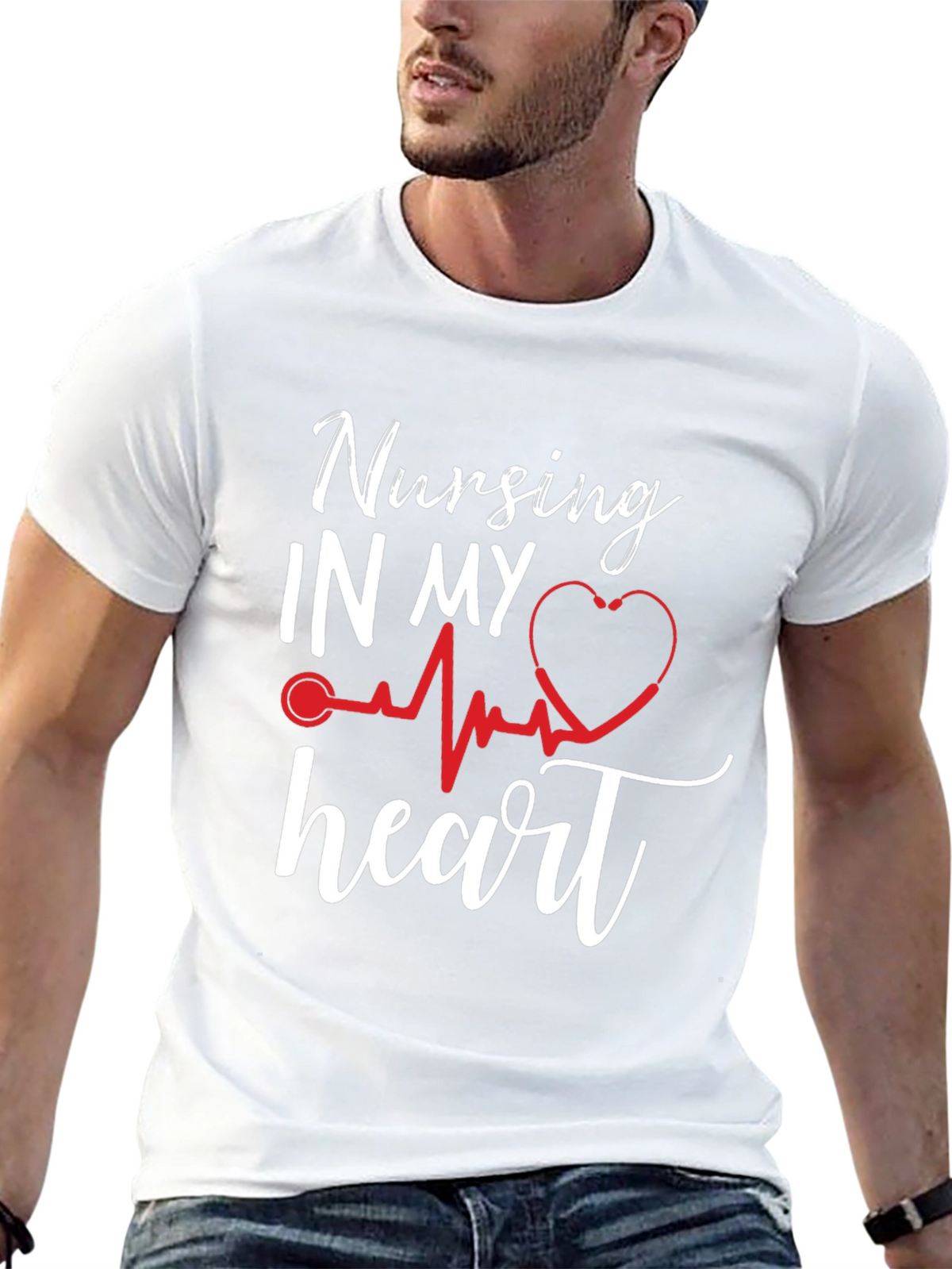 Nursing In My Heart T-Shirt Nurse Love Gift