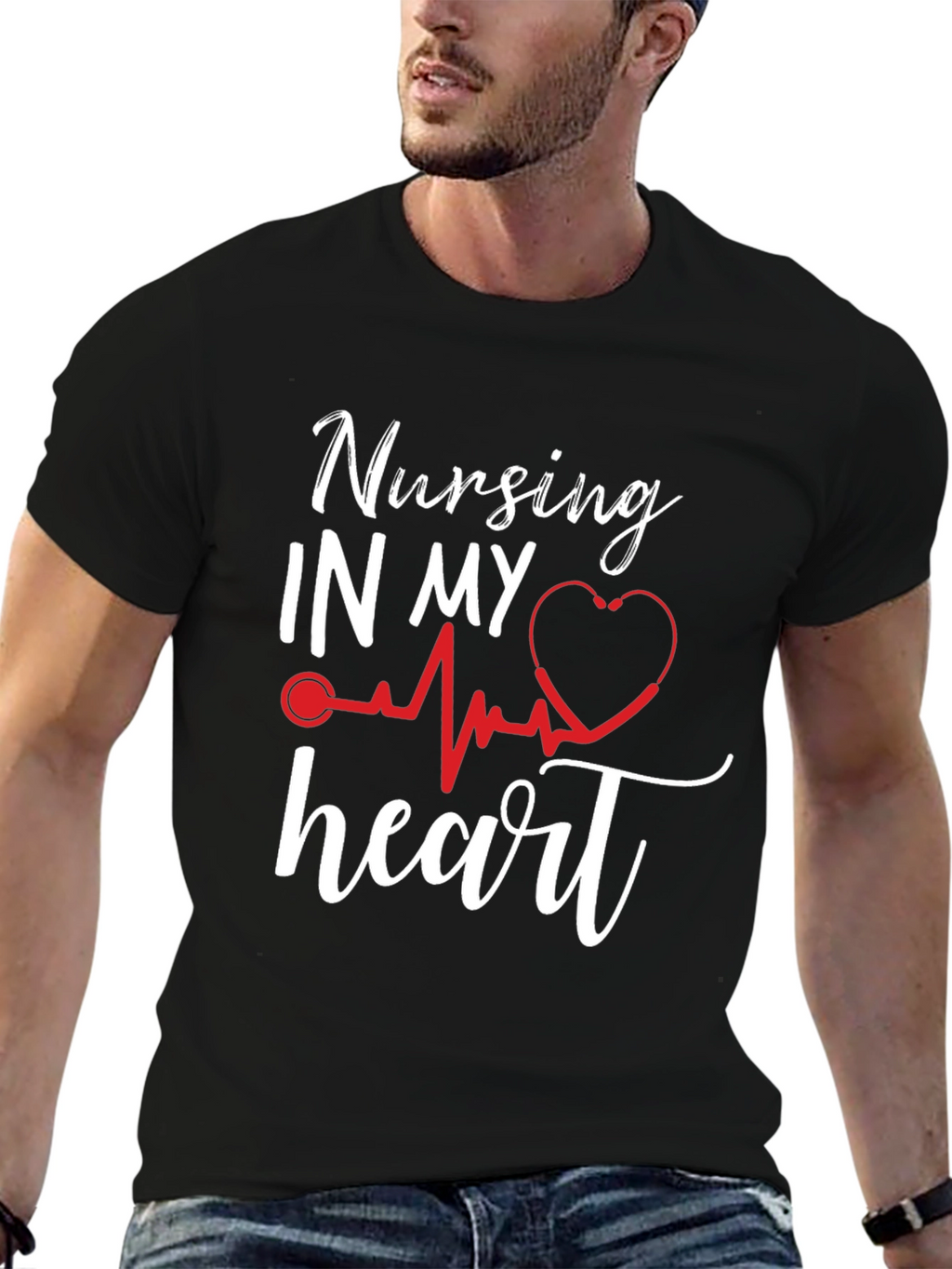 Nursing In My Heart T-Shirt Nurse Love Gift
