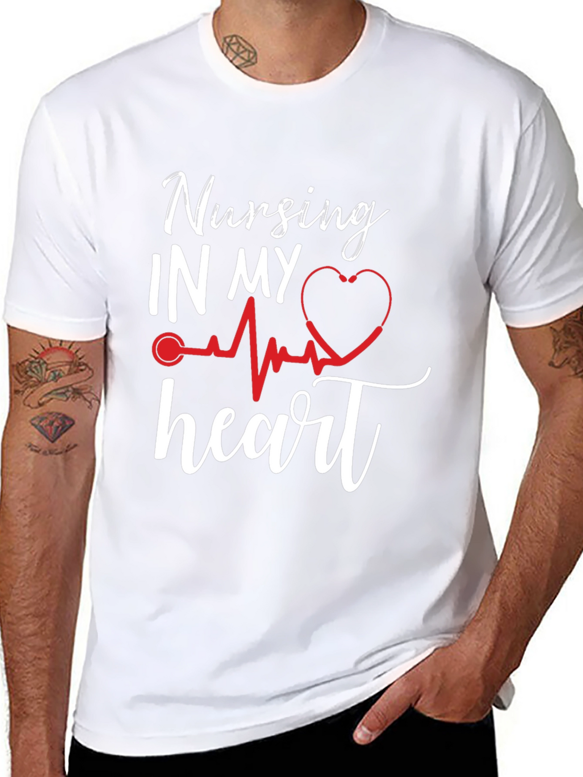 Nursing In My Heart T-Shirt Nurse Love Gift