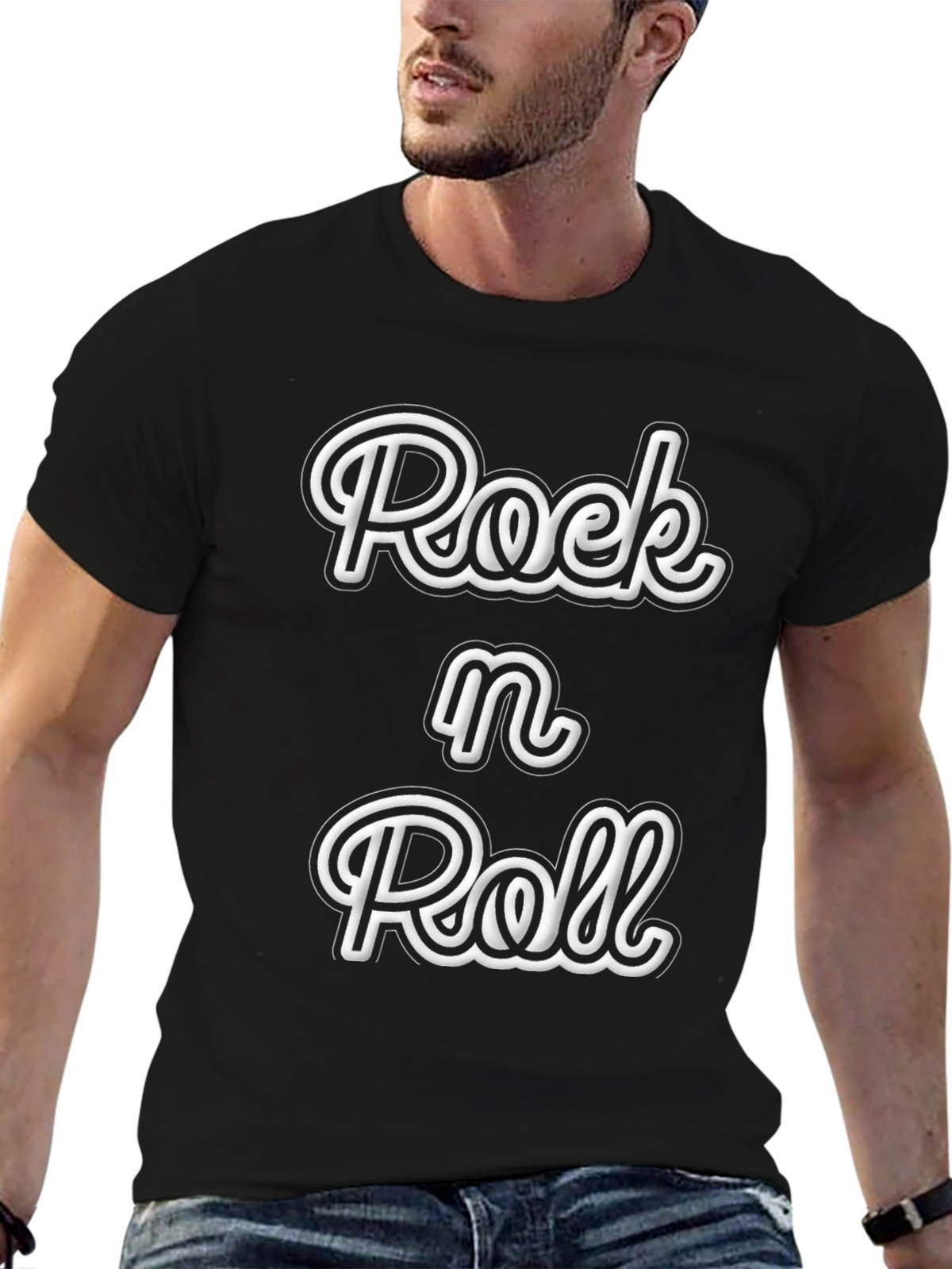 Rock n Roll T-Shirt - Black Graphic Tee