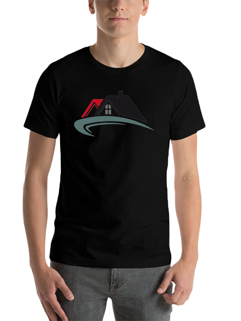 Stylish House Logo Black T-Shirt