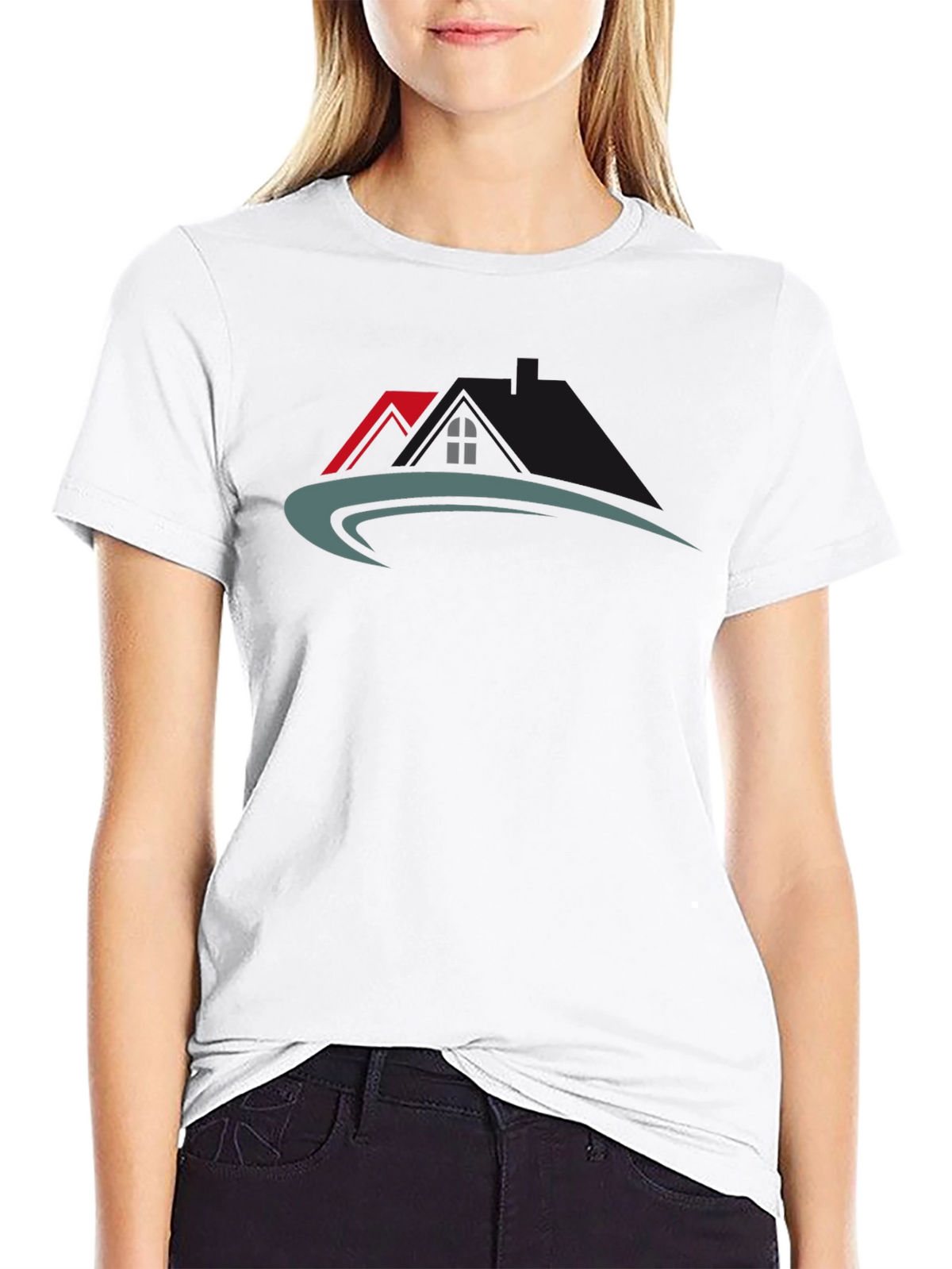 Stylish House Logo Black T-Shirt