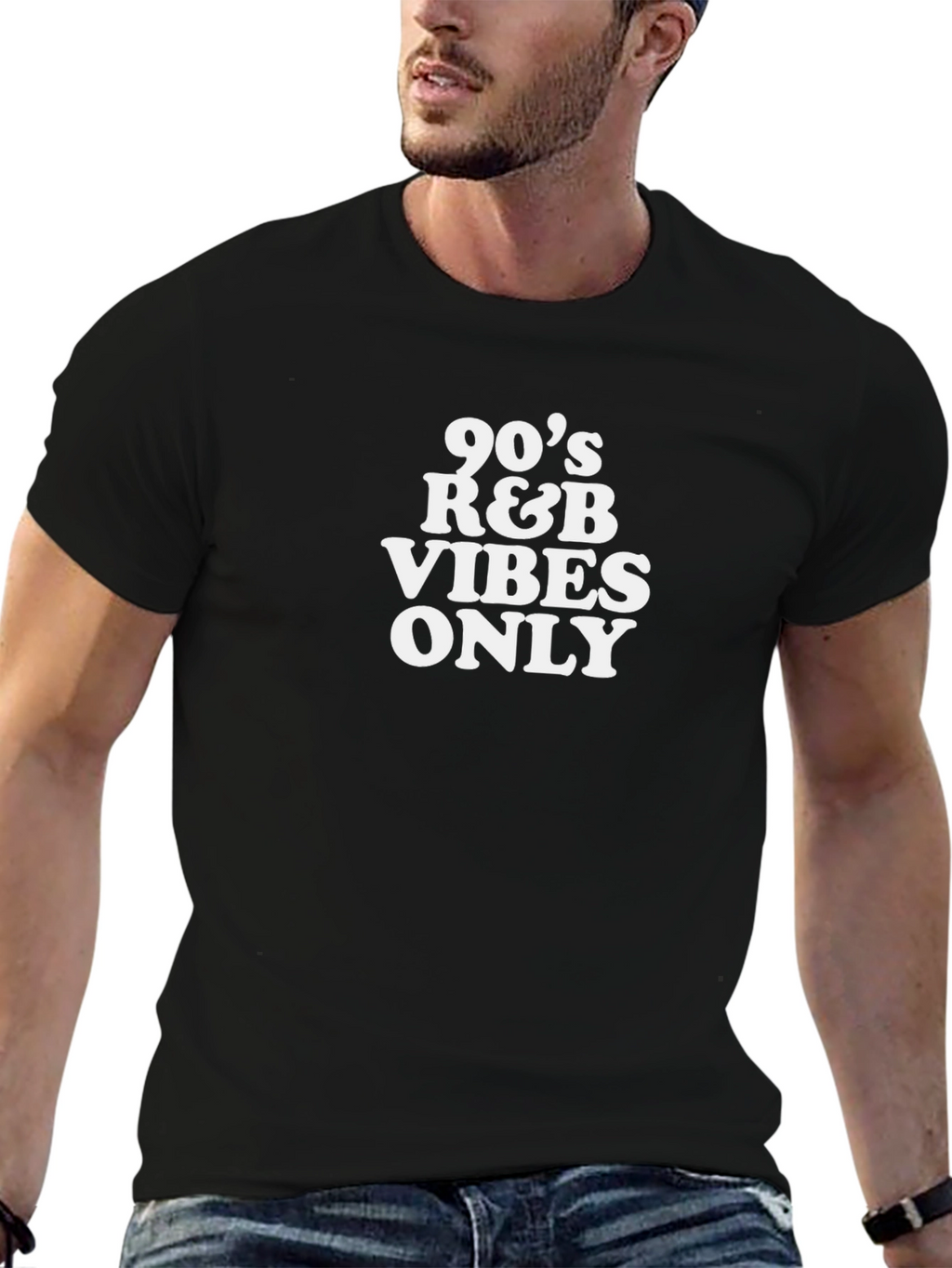 90s R&B Vibes Only Black T-Shirt
