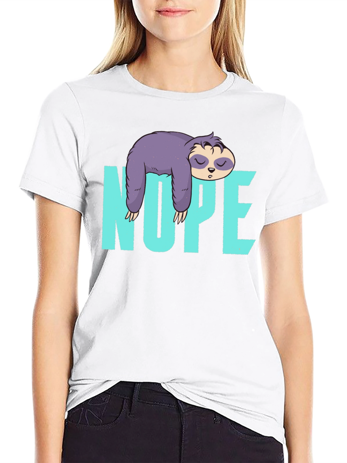 Nope Sloth T-Shirt Lazy Sleeping Graphic Tee