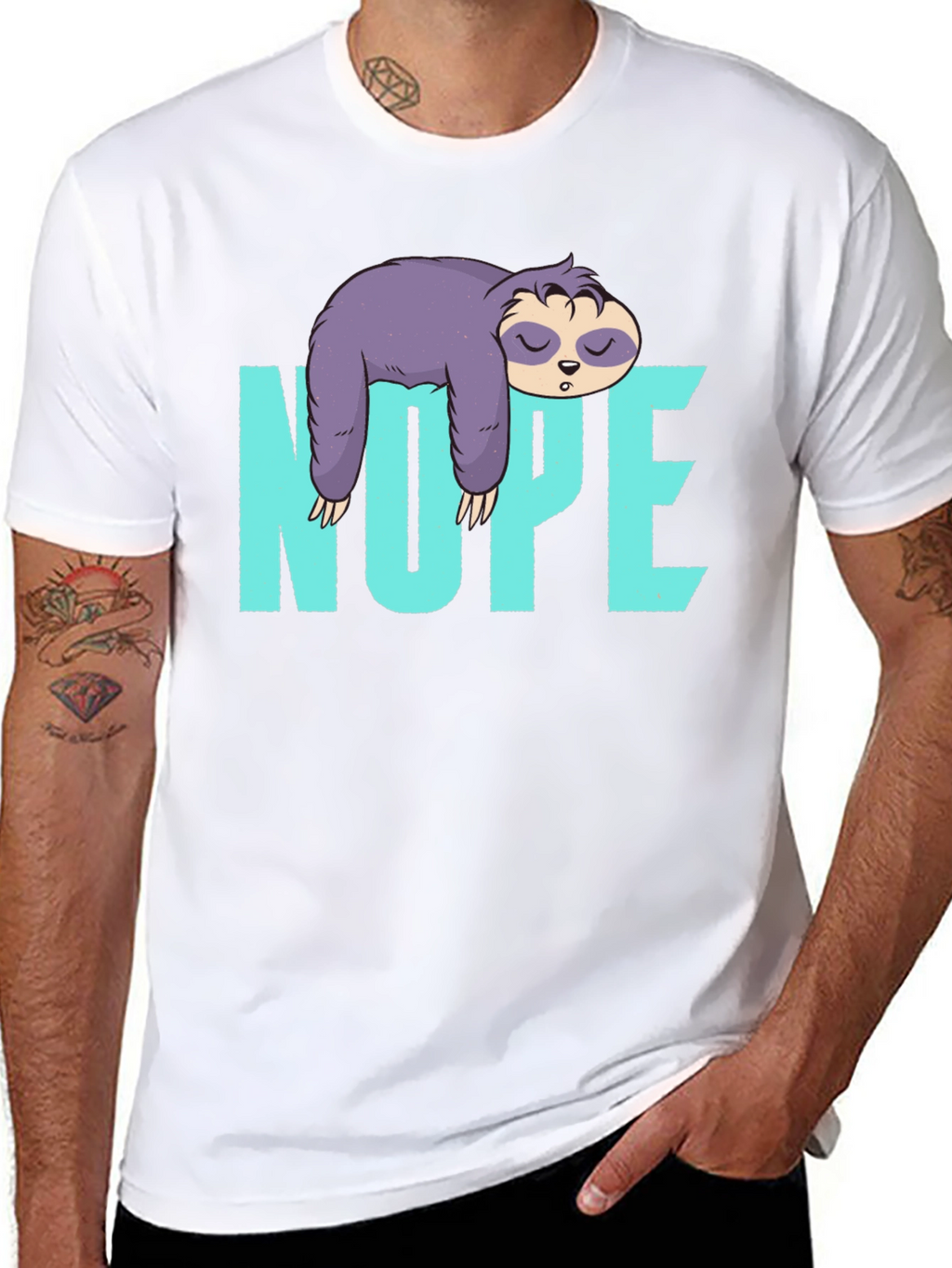 Nope Sloth T-Shirt Lazy Sleeping Graphic Tee
