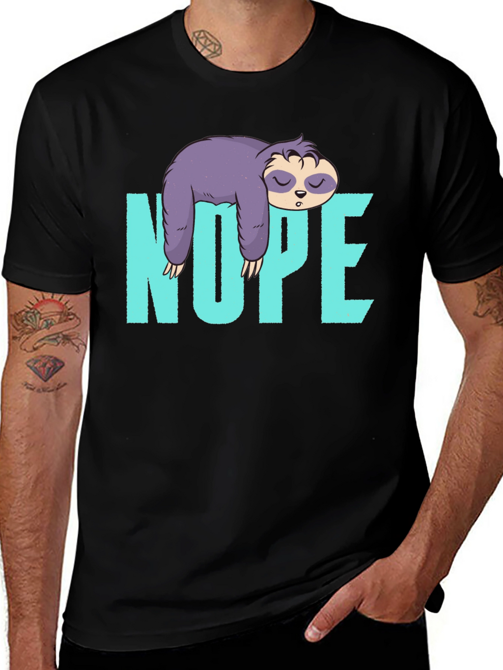 Nope Sloth T-Shirt Lazy Sleeping Graphic Tee