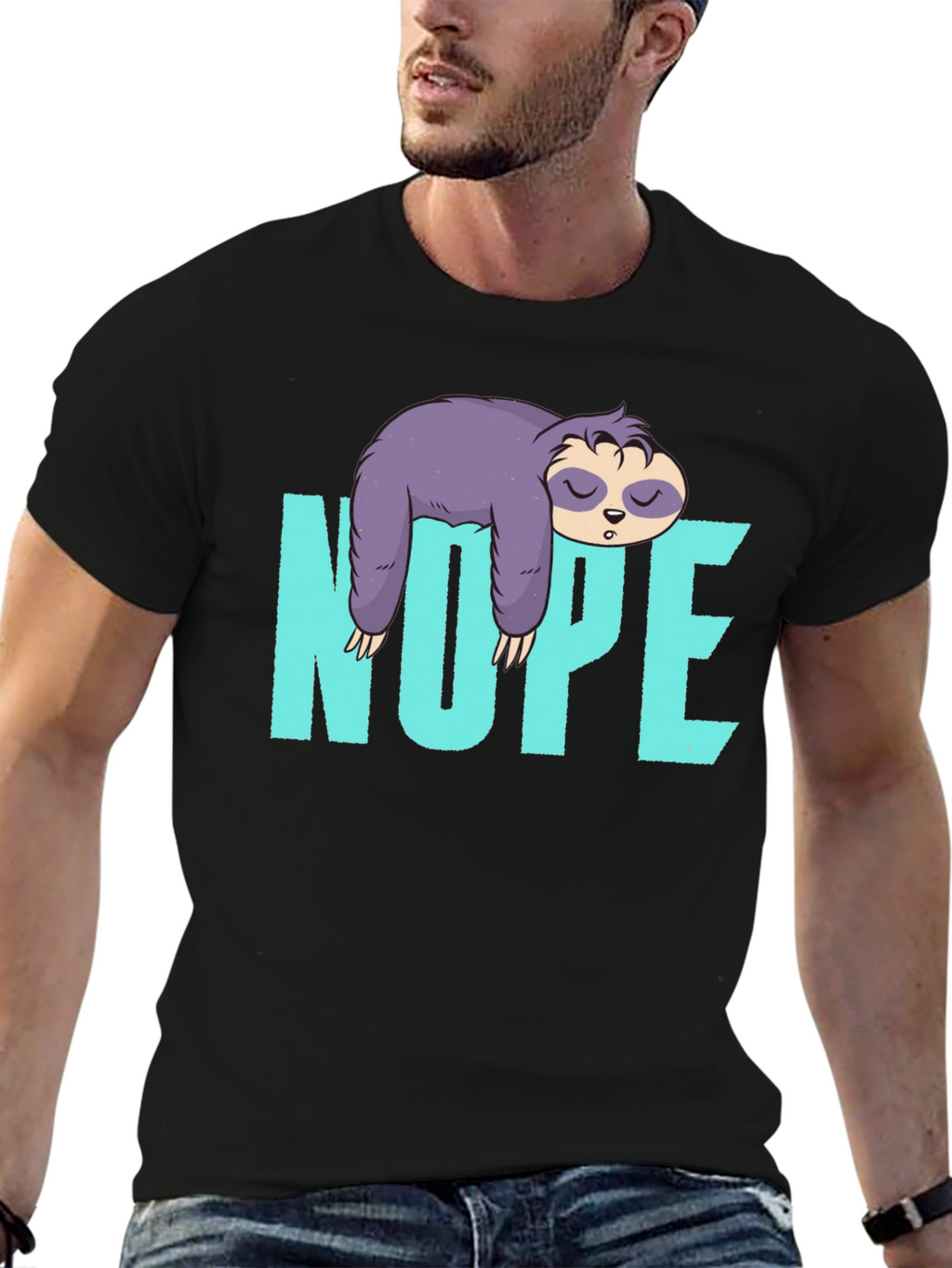 Nope Sloth T-Shirt Lazy Sleeping Graphic Tee