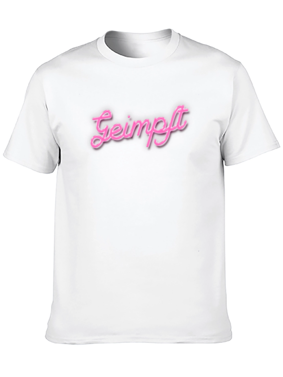 Geimpft Pink Neon Style Graphic T-Shirt