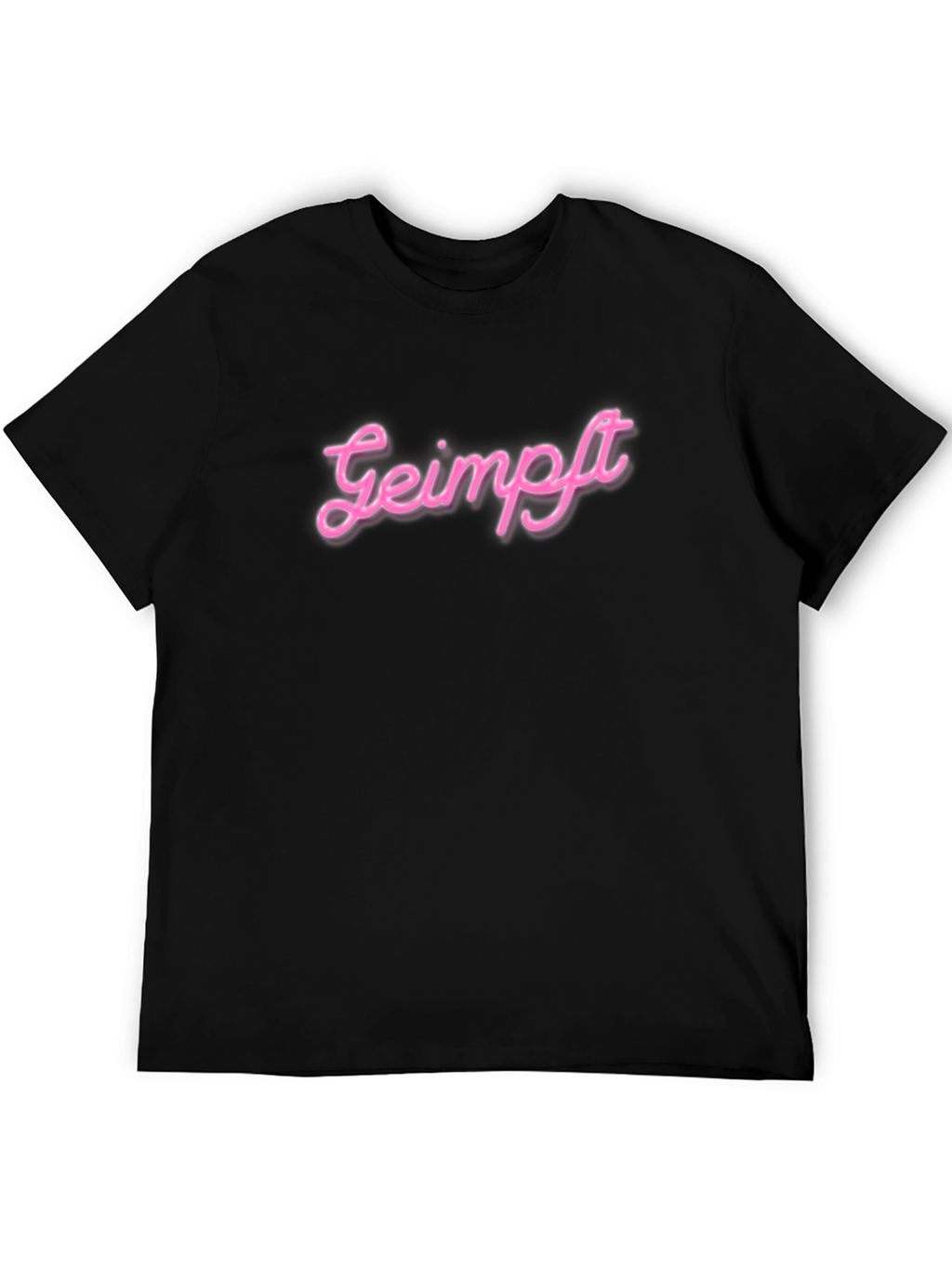 Geimpft Pink Neon Style Graphic T-Shirt