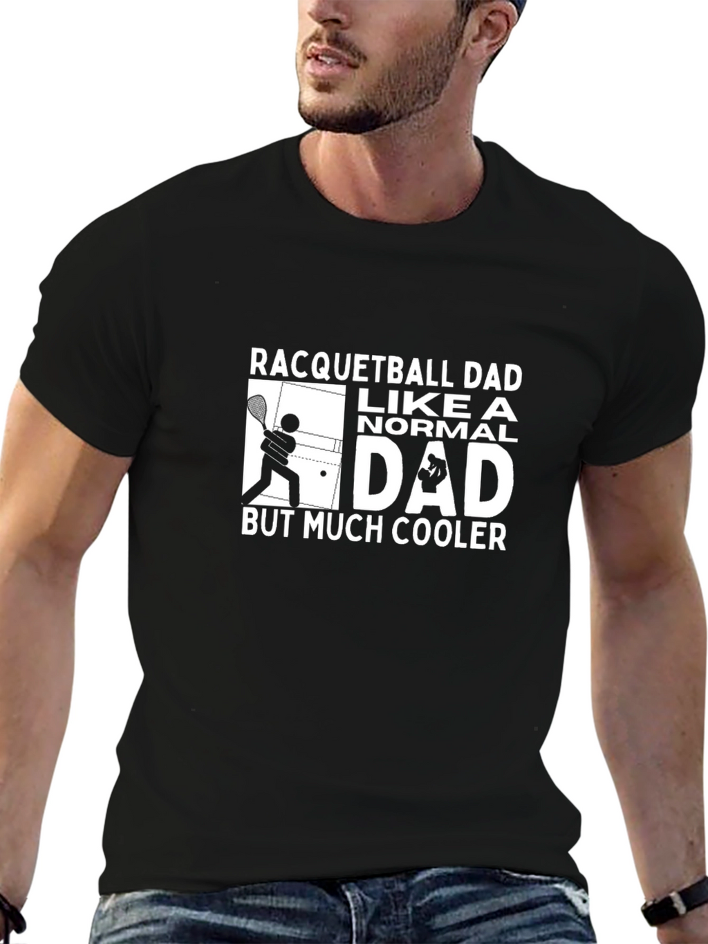 Racquetball Dad T-Shirt - Cool Dad Graphic Tee