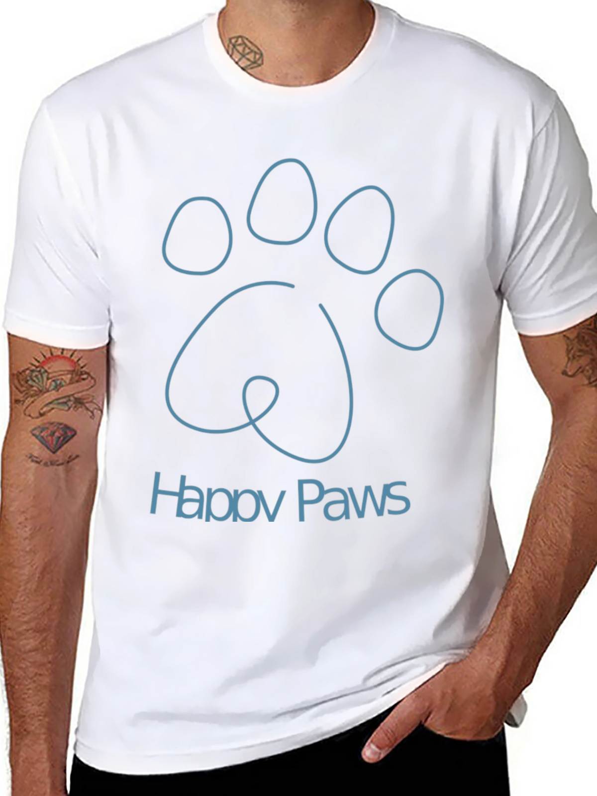 Happy Paws Graphic Tee - Soft Cotton Blend