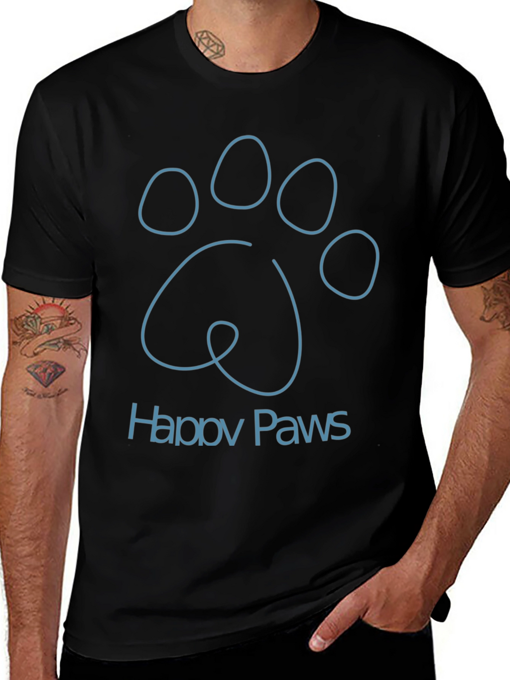 Happy Paws Graphic Tee - Soft Cotton Blend