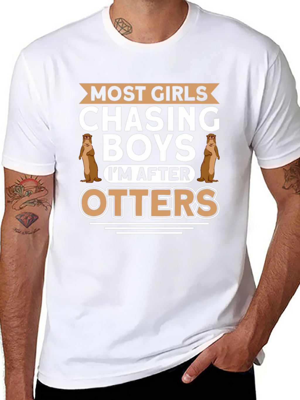 Otter Lover T-Shirt - Most Girls Chasing Boys
