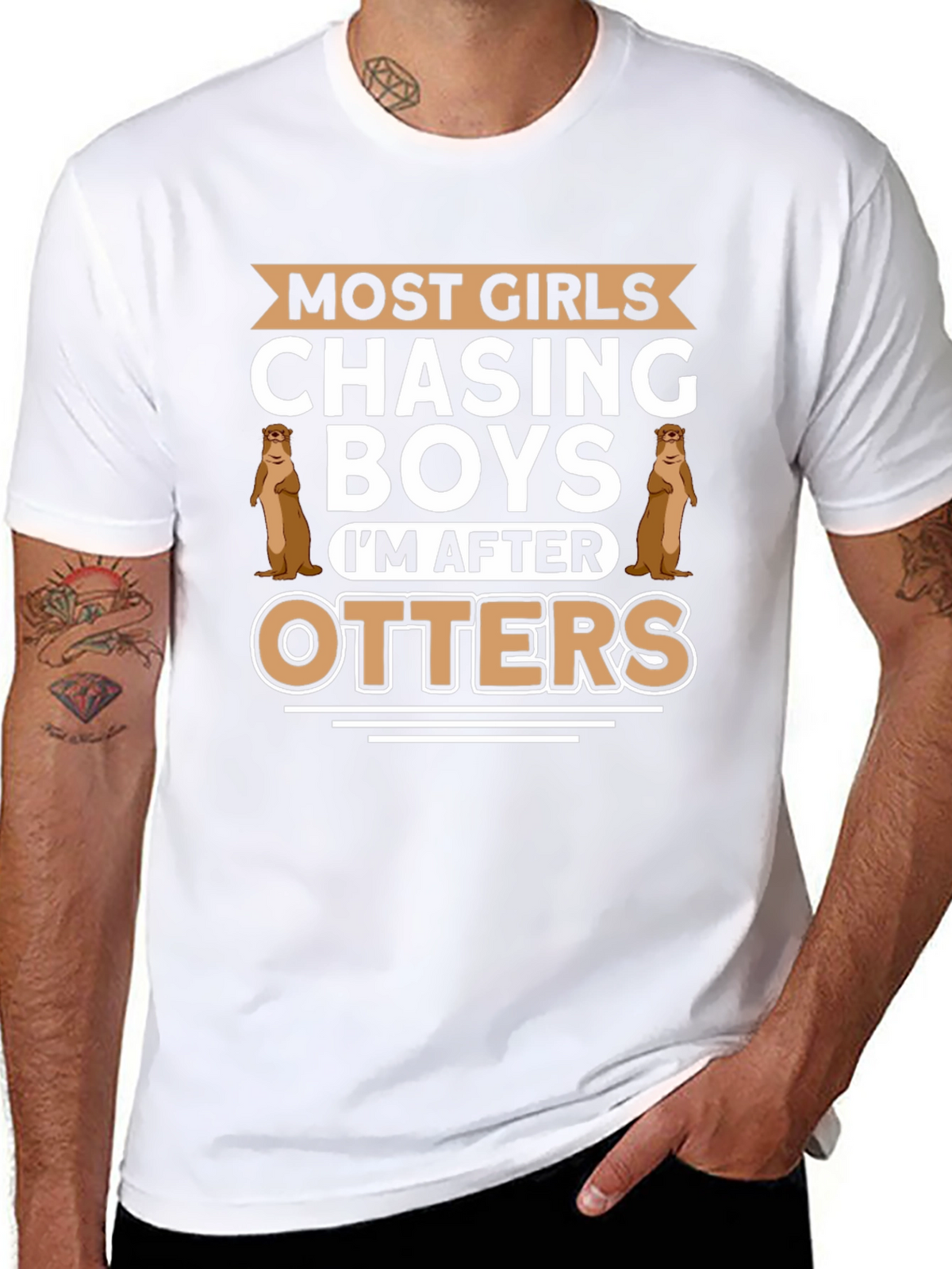 Otter Lover T-Shirt - Most Girls Chasing Boys