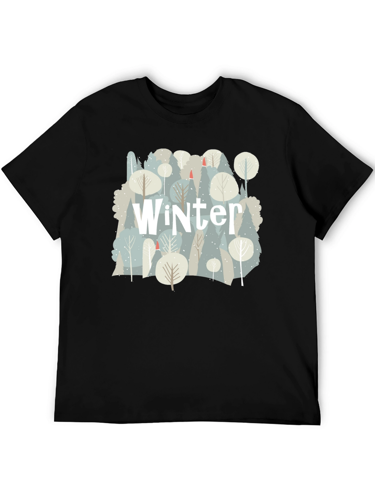 Winter Forest Graphic T-Shirt - Black