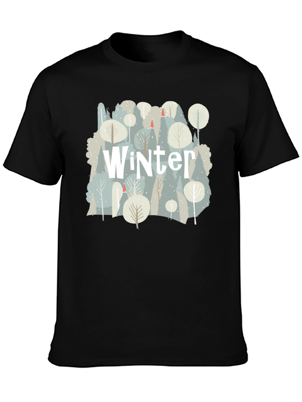 Winter Forest Graphic T-Shirt - Black