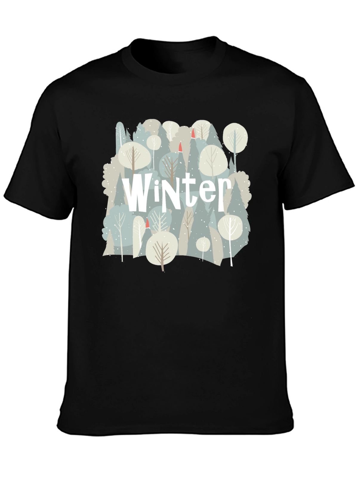 Winter Forest Graphic T-Shirt - Black