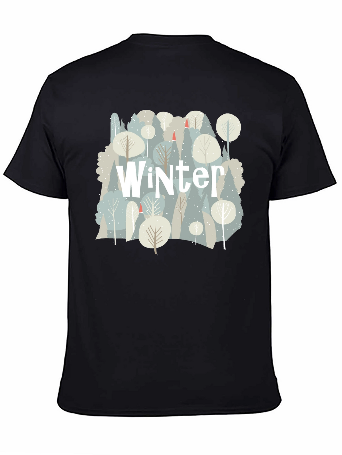 Winter Forest Graphic T-Shirt - Black
