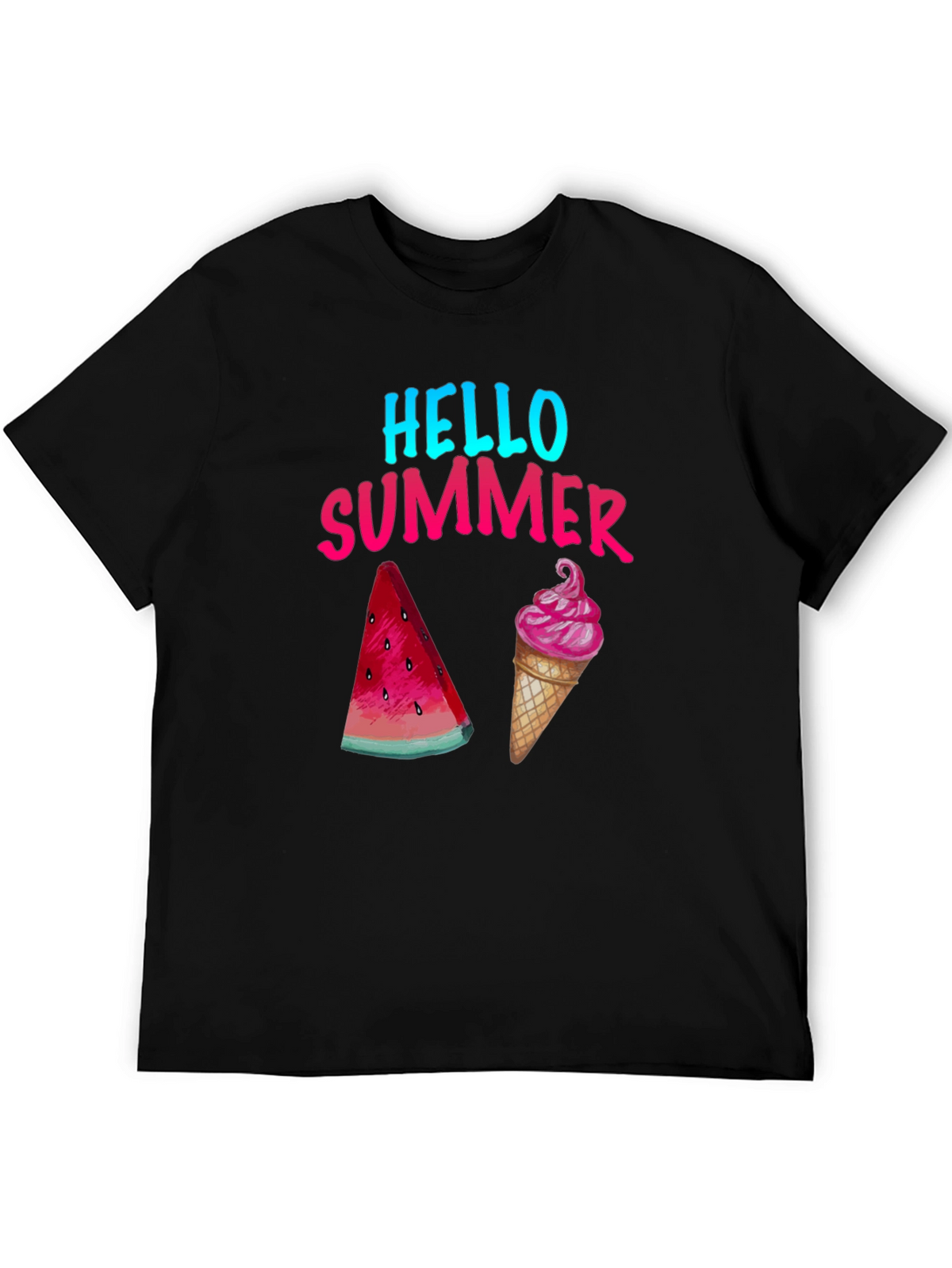 Hello Summer T-Shirt - Watermelon and Ice Cream