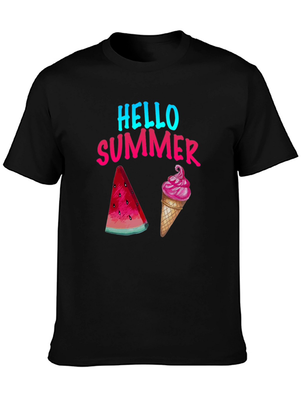 Hello Summer T-Shirt - Watermelon and Ice Cream