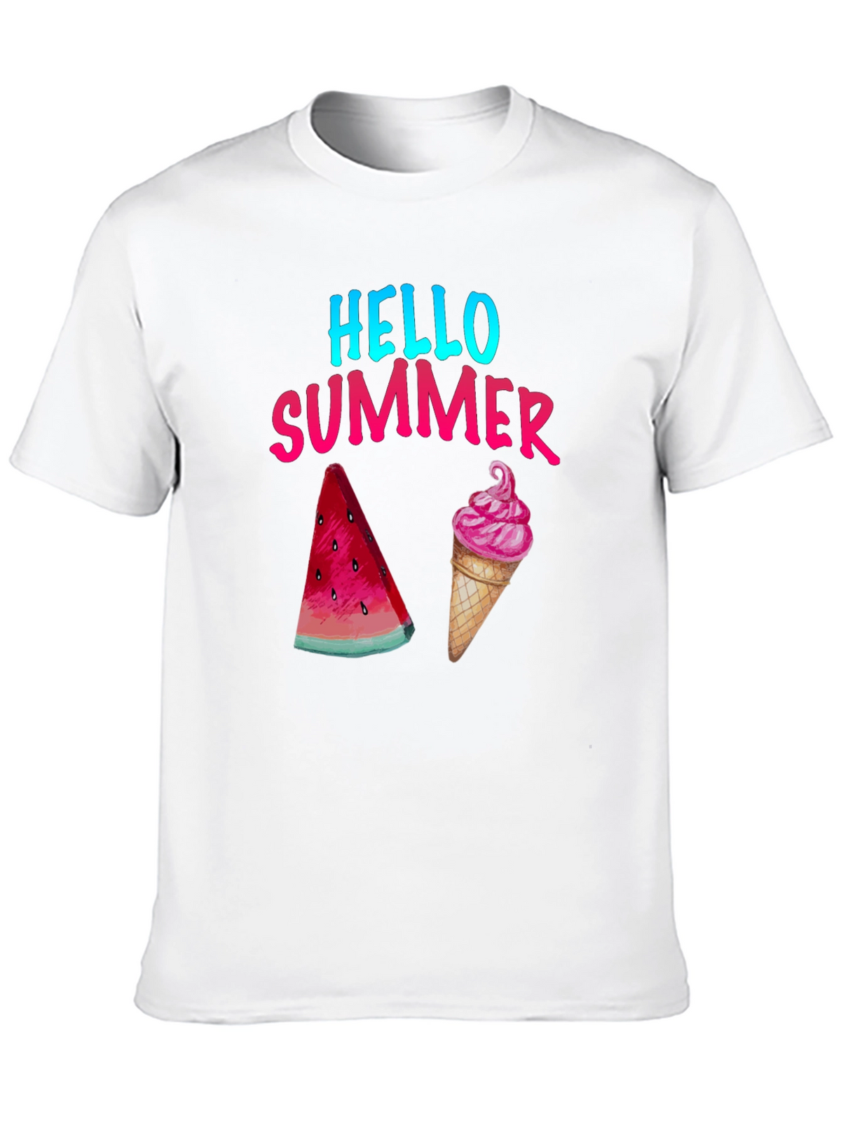 Hello Summer T-Shirt - Watermelon and Ice Cream