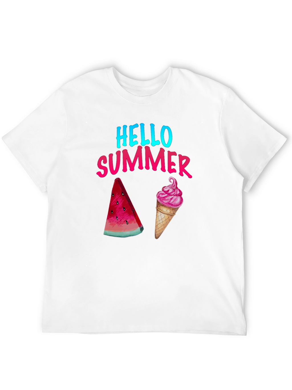 Hello Summer T-Shirt - Watermelon and Ice Cream