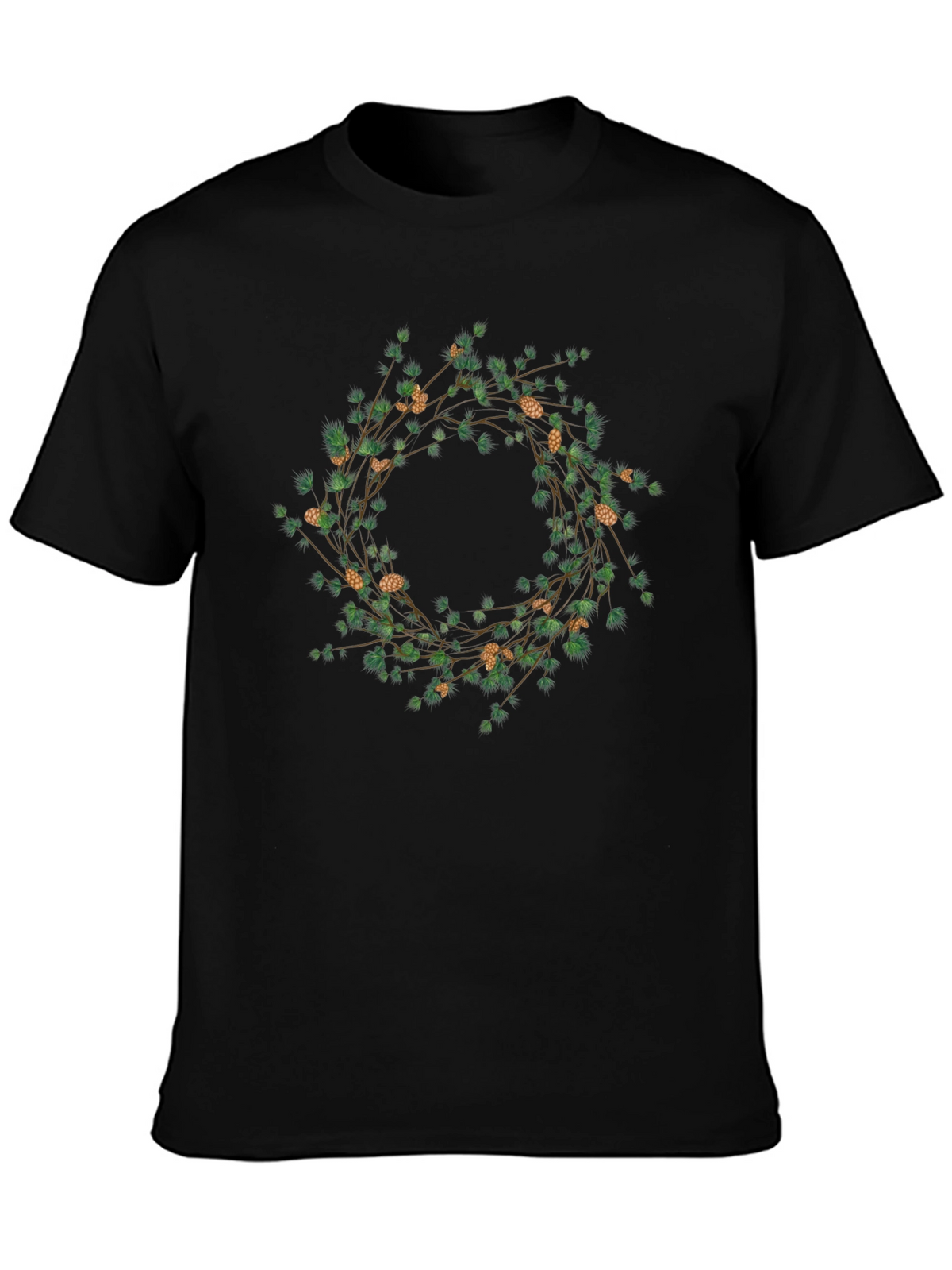 Botanical Wreath Graphic Tee - Black