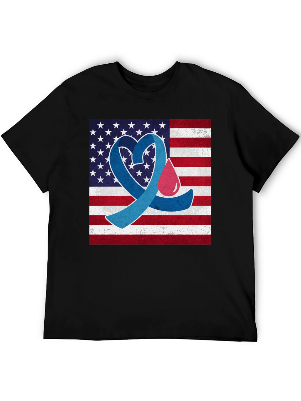 American Flag Diabetes Awareness T-Shirt