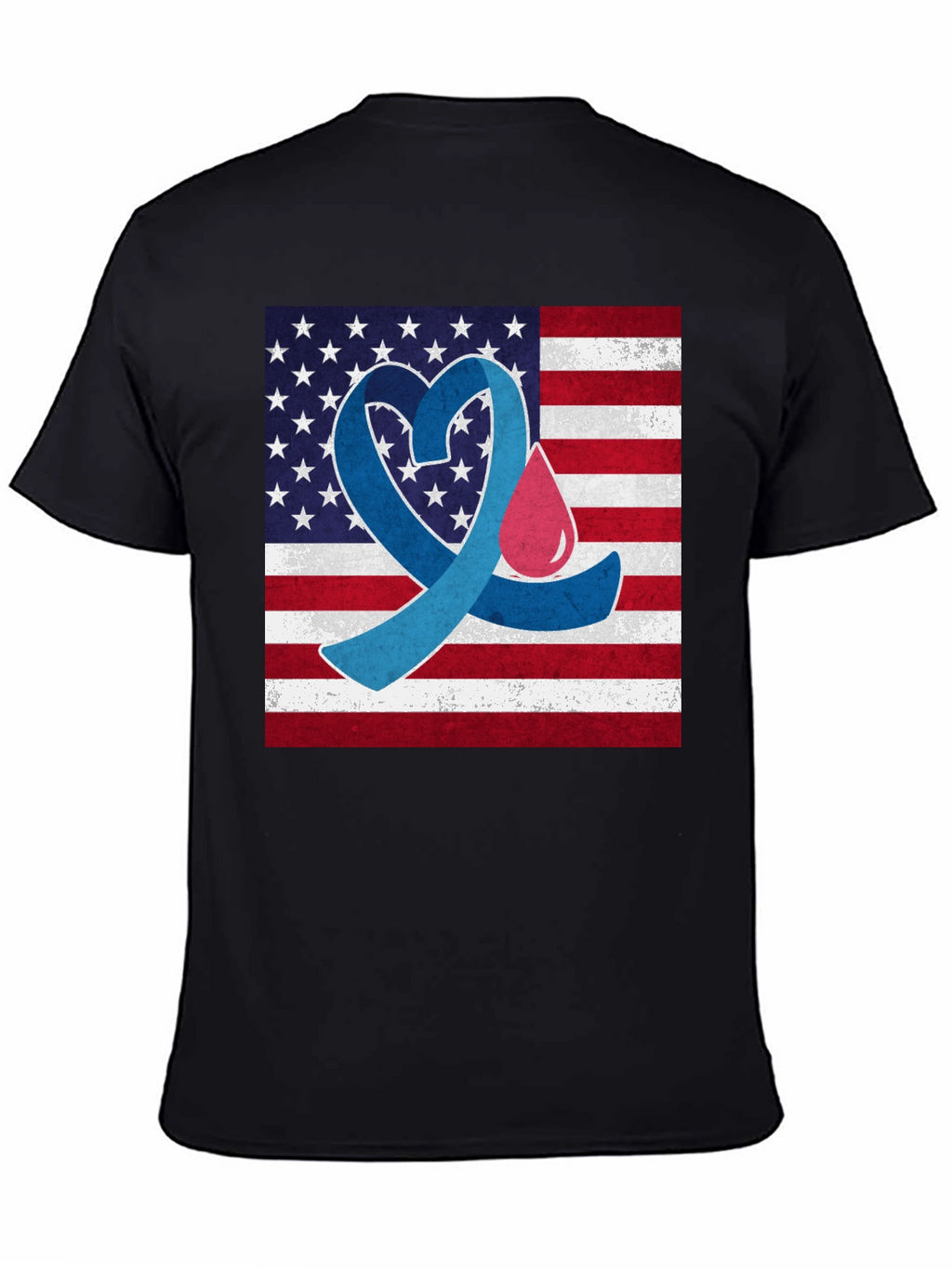 American Flag Diabetes Awareness T-Shirt