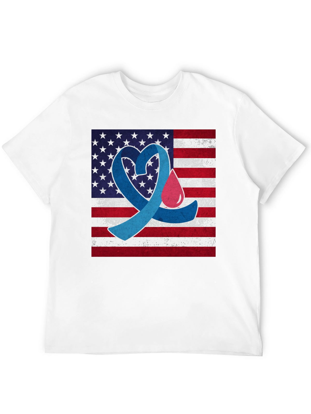 American Flag Diabetes Awareness T-Shirt