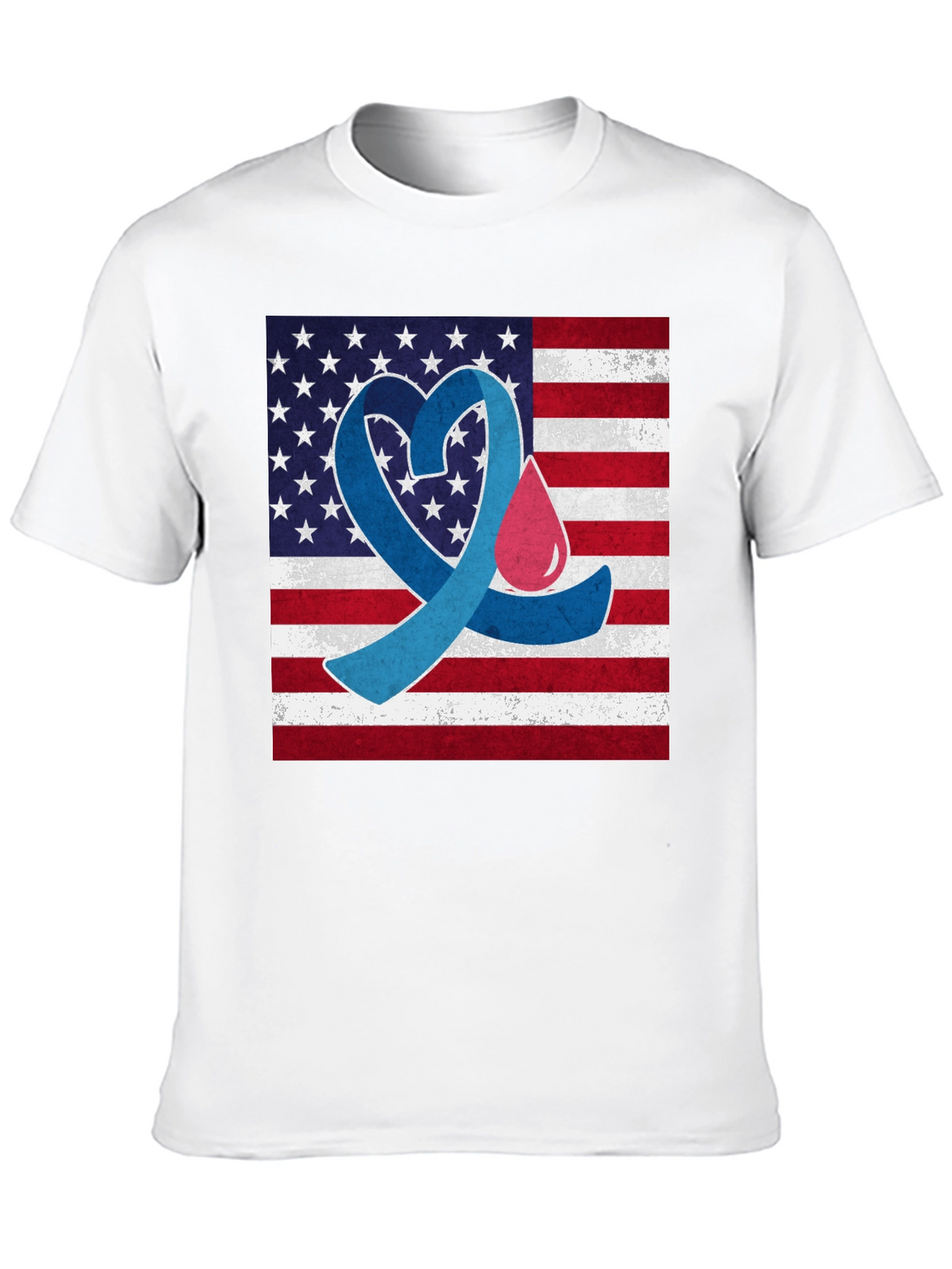 American Flag Diabetes Awareness T-Shirt