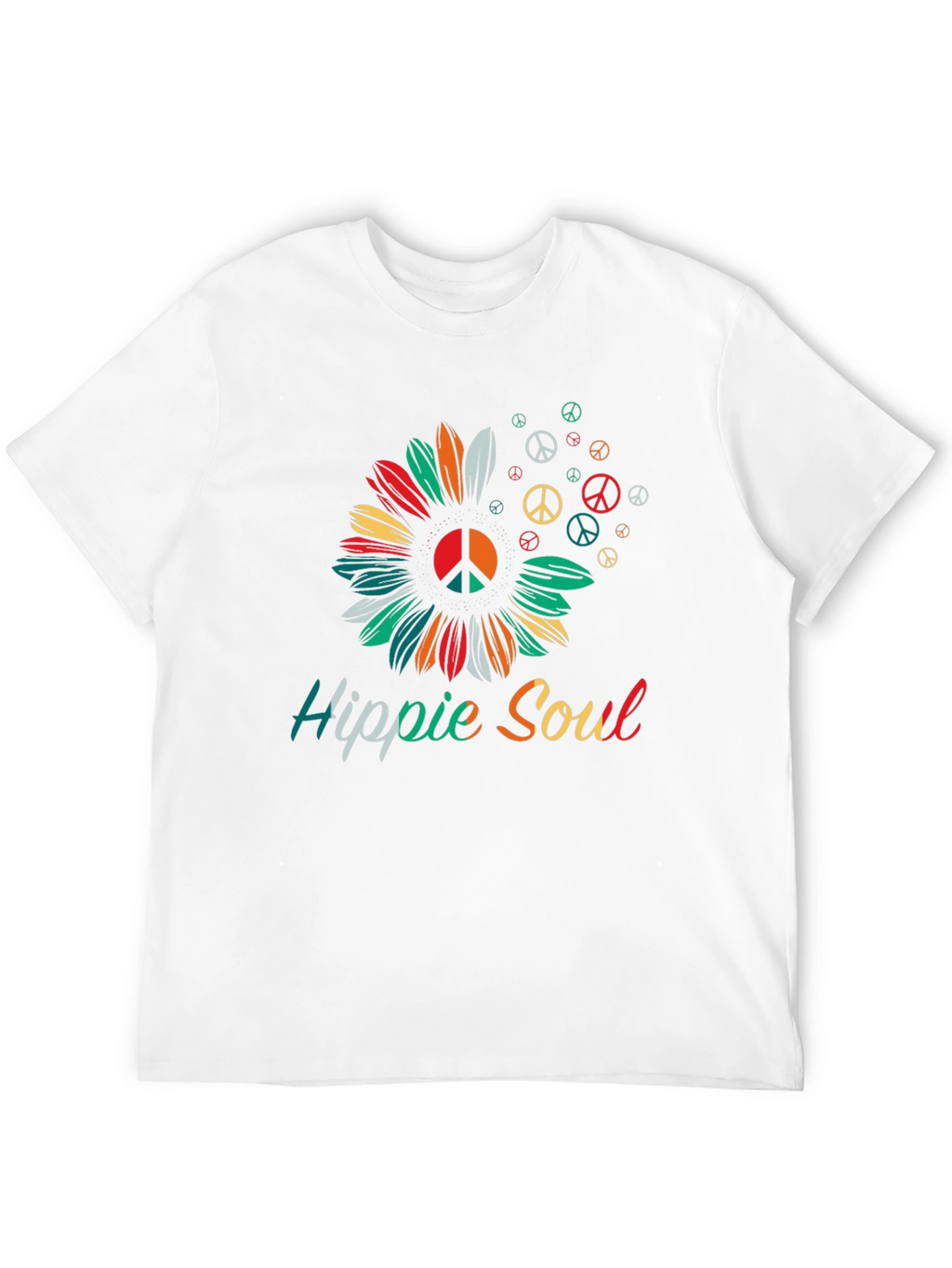Hippie Soul T-Shirt - Peace Symbol Sunflower Graphic Tee