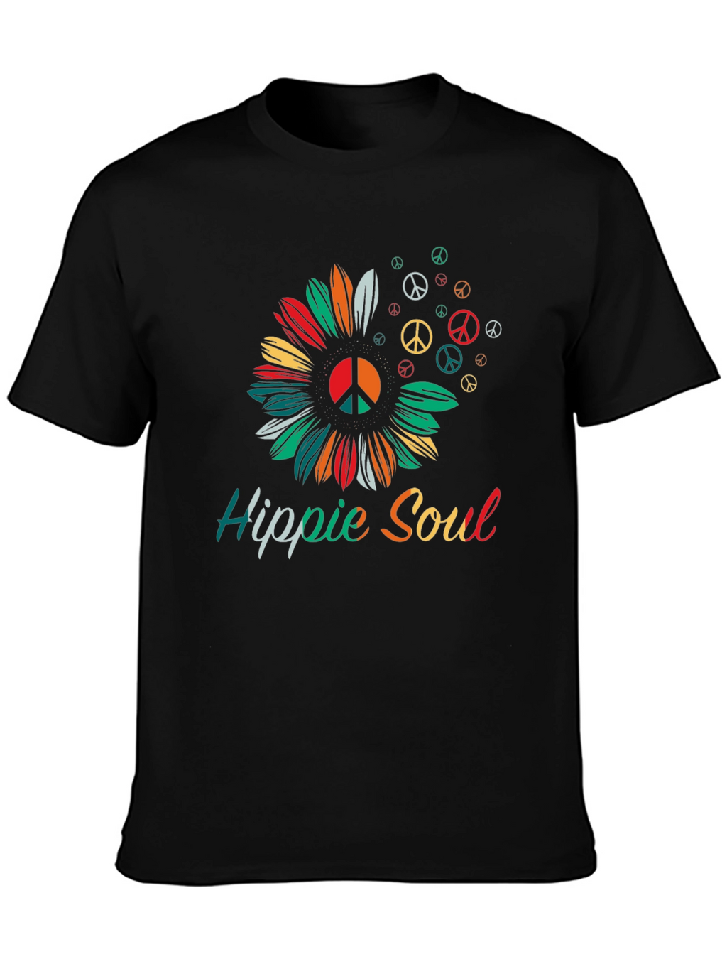 Hippie Soul T-Shirt - Peace Symbol Sunflower Graphic Tee