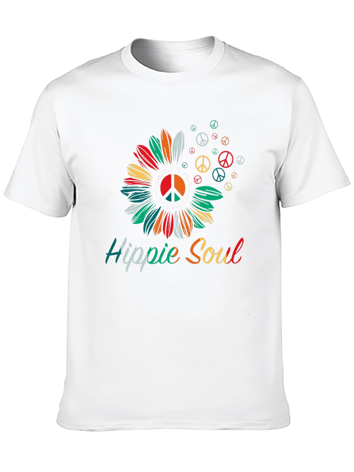Hippie Soul T-Shirt - Peace Symbol Sunflower Graphic Tee