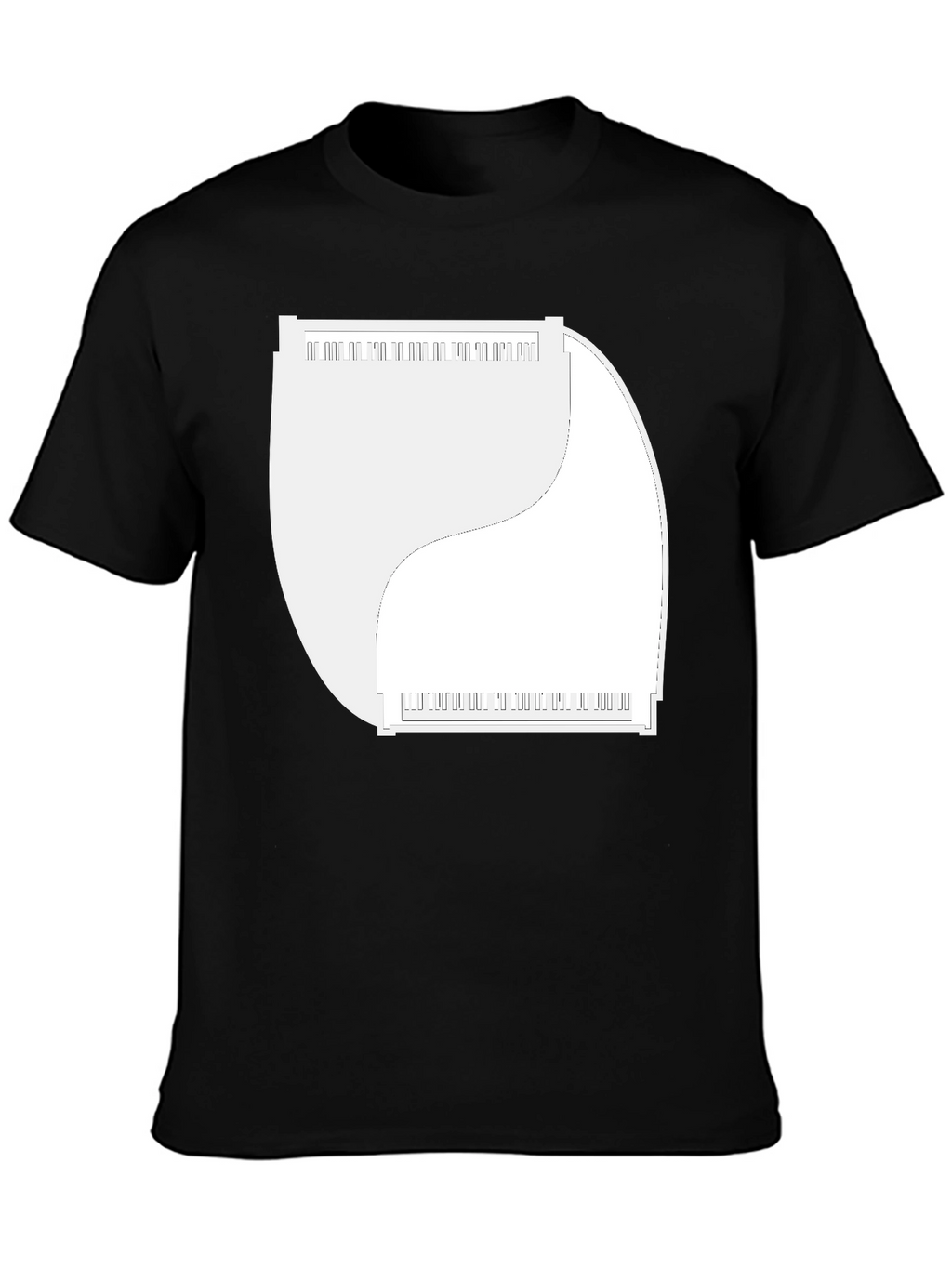 Yin Yang Piano Keys Graphic Tee