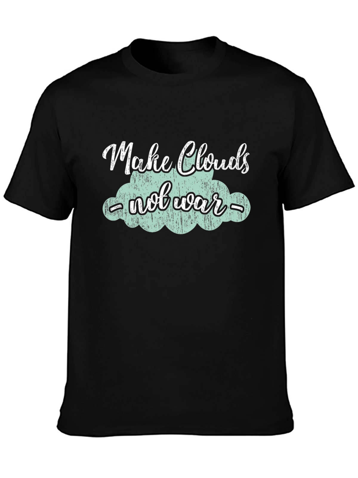 Make Clouds Not War Black Graphic Tee