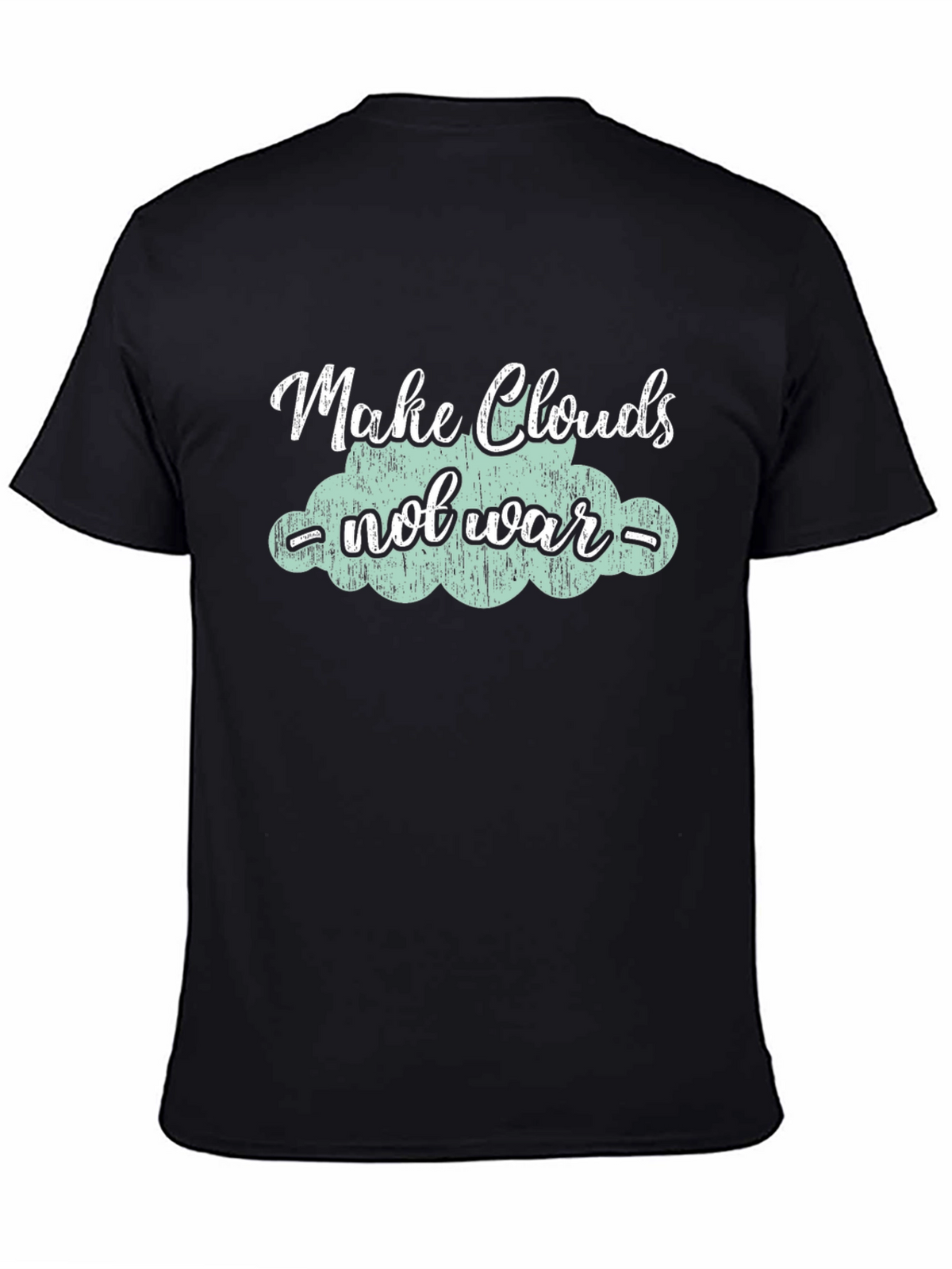 Make Clouds Not War Black Graphic Tee