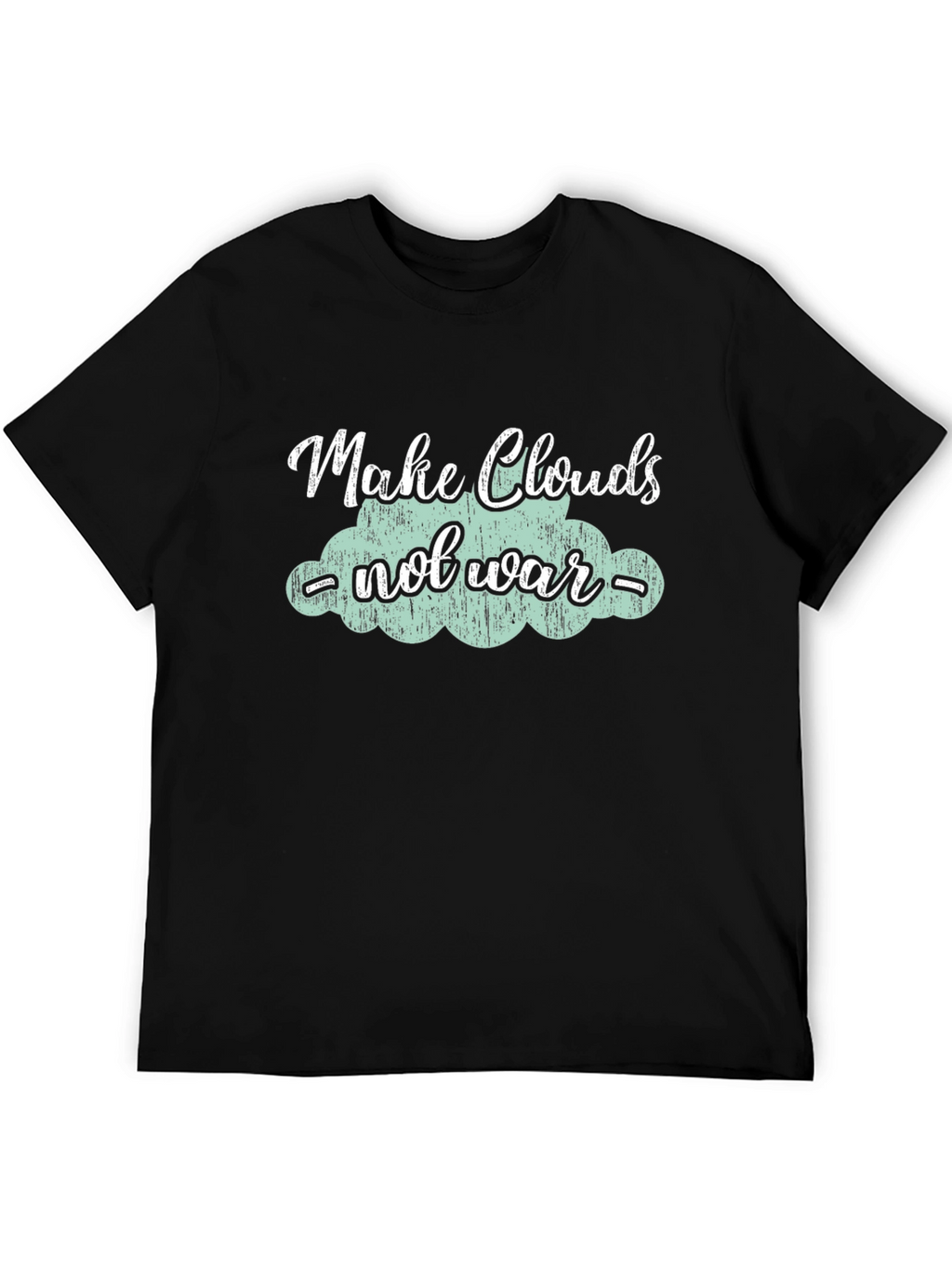 Make Clouds Not War Black Graphic Tee