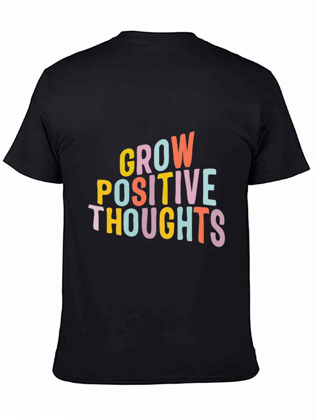 Grow Positive Thoughts Black Graphic Tee