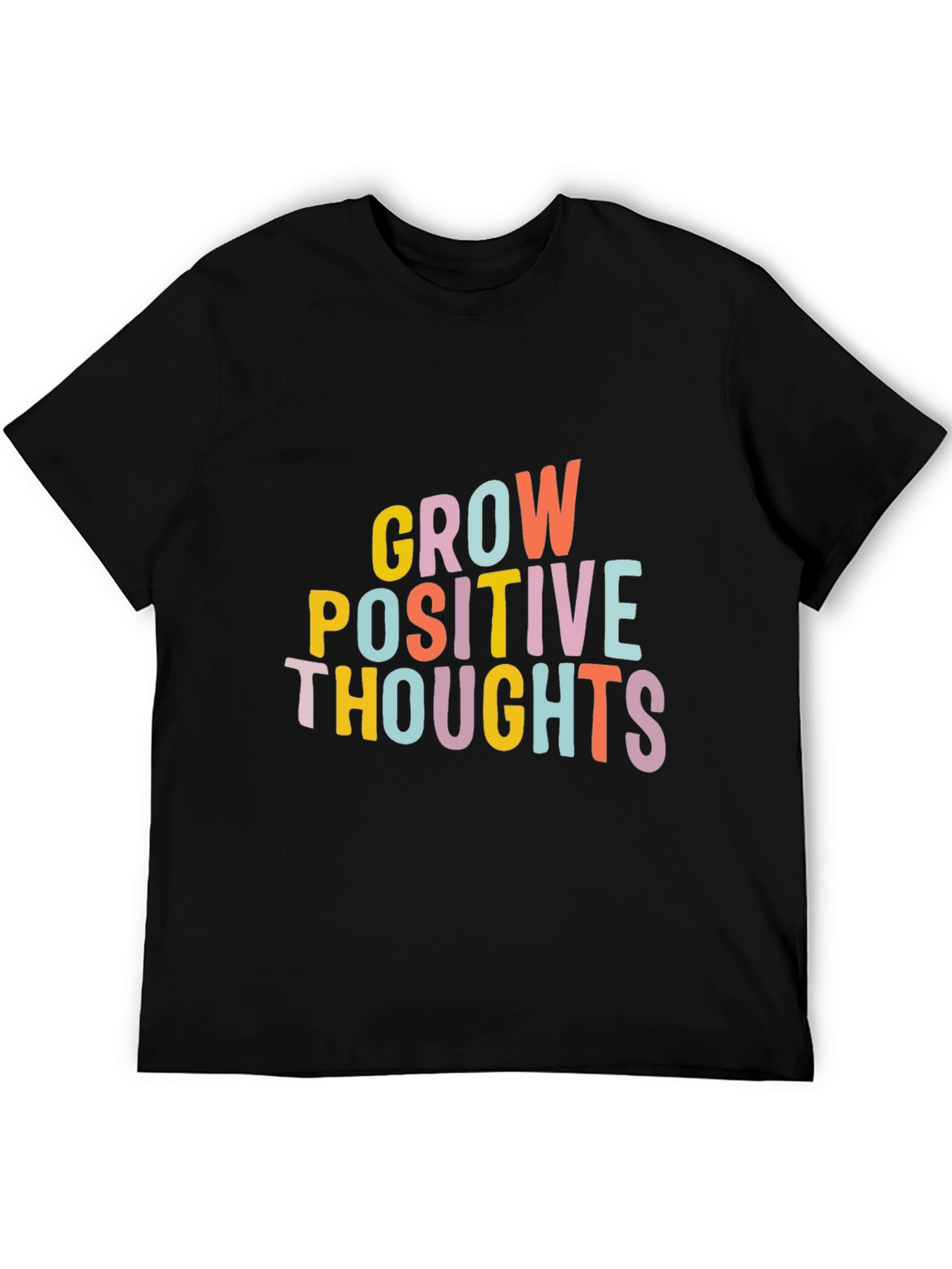 Grow Positive Thoughts Black Graphic Tee