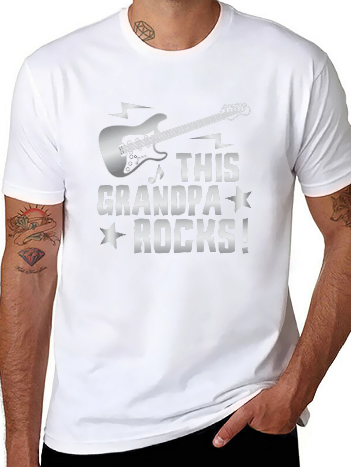 This Grandpa Rocks! Guitar Graphic T-Shirt