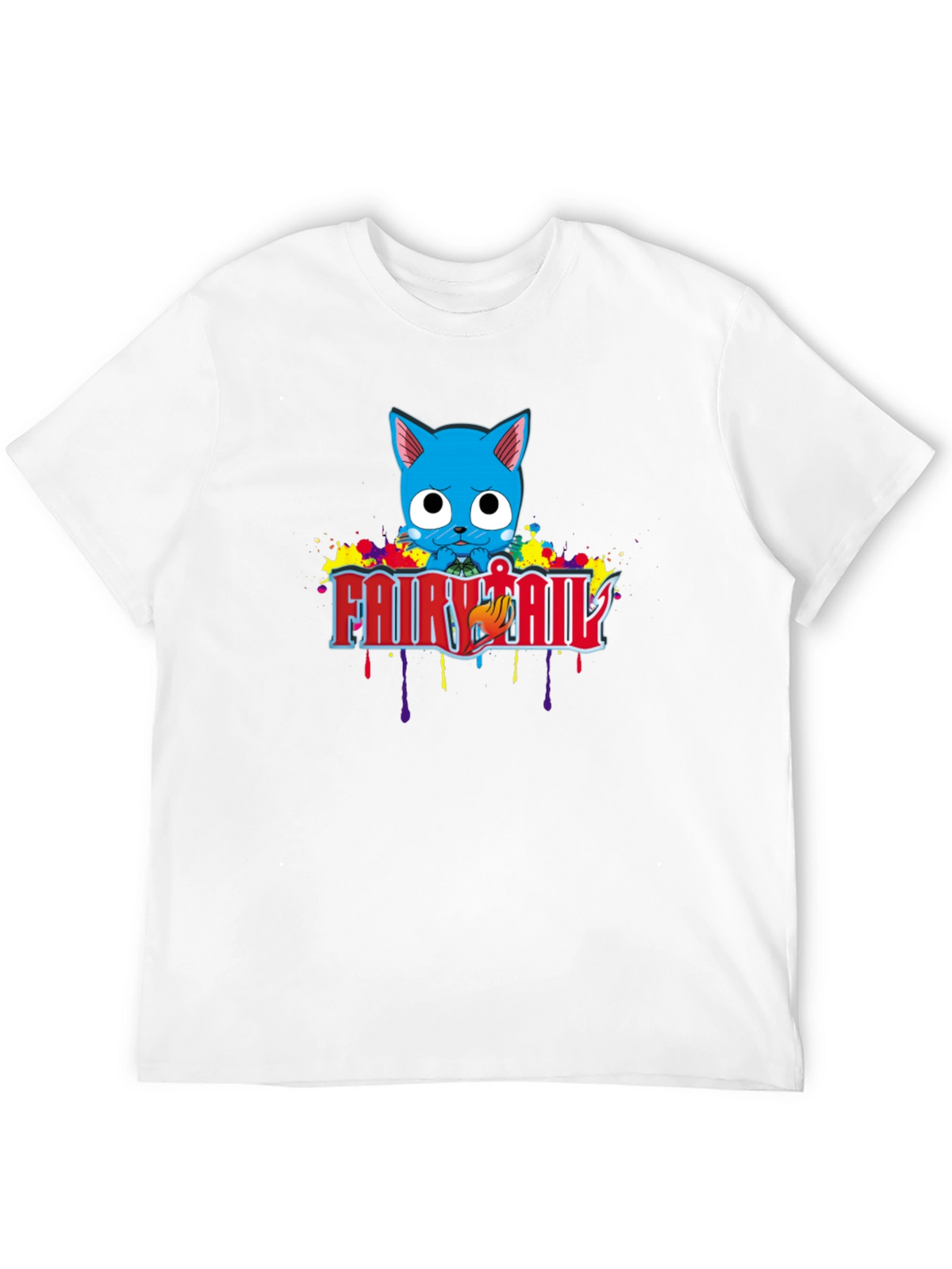 Fairy Tail Happy Anime T-Shirt - Black