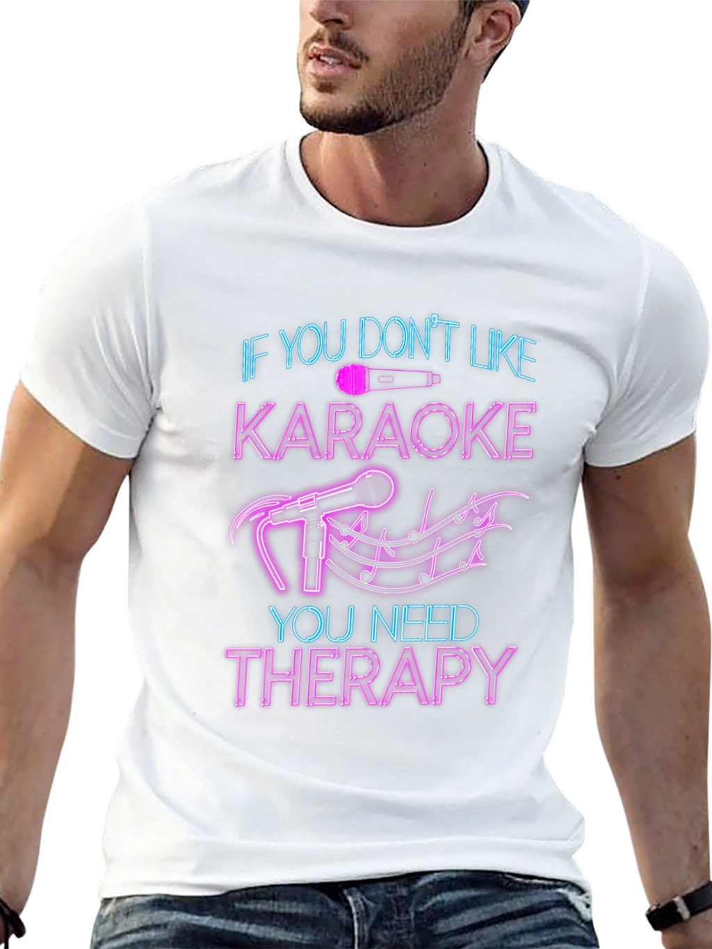 Karaoke Therapy T-Shirt - Funny Music Lover Tee