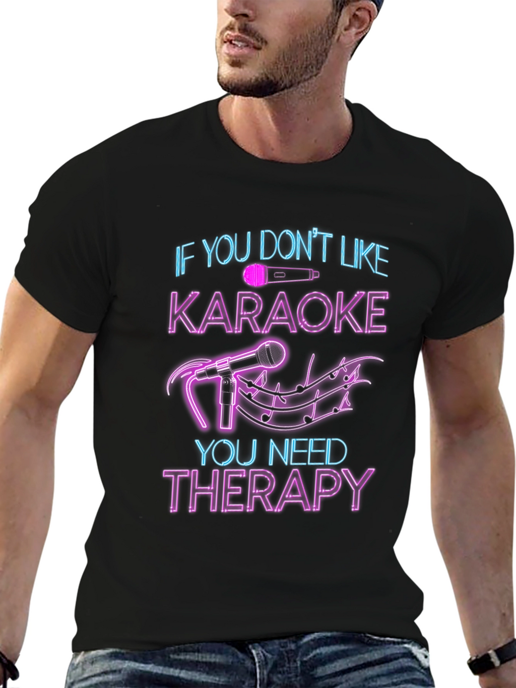 Karaoke Therapy T-Shirt - Funny Music Lover Tee