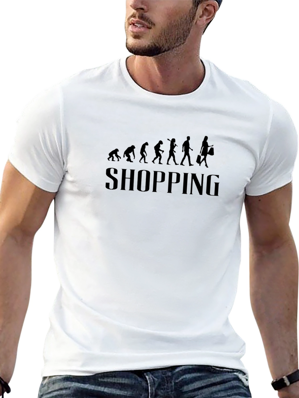 Evolution of Shopping Black Graphic Tee