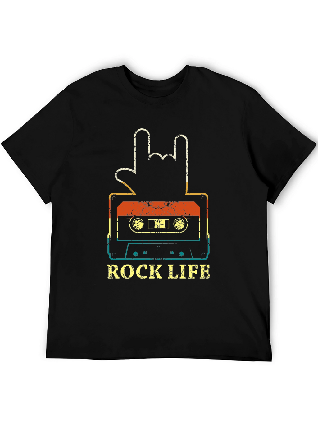 Rock Life Cassette Tape Graphic T-Shirt