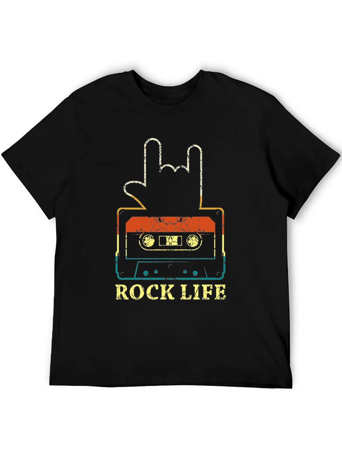 Rock Life Cassette Tape Graphic T-Shirt