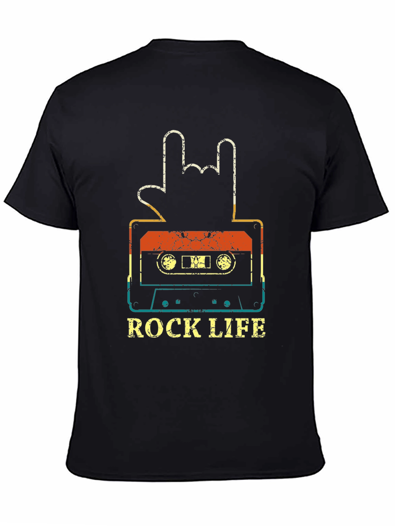 Rock Life Cassette Tape Graphic T-Shirt