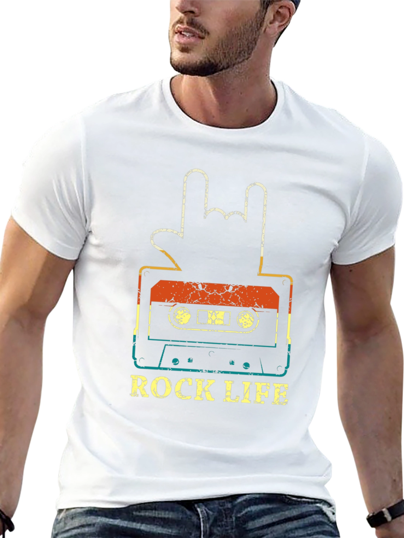 Rock Life Cassette Tape Graphic T-Shirt
